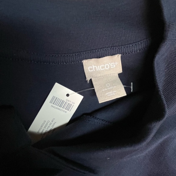 NWT Chicos twisted neck tee. Top 3/4 sleeves. Classic Navy - Picture 12 of 12